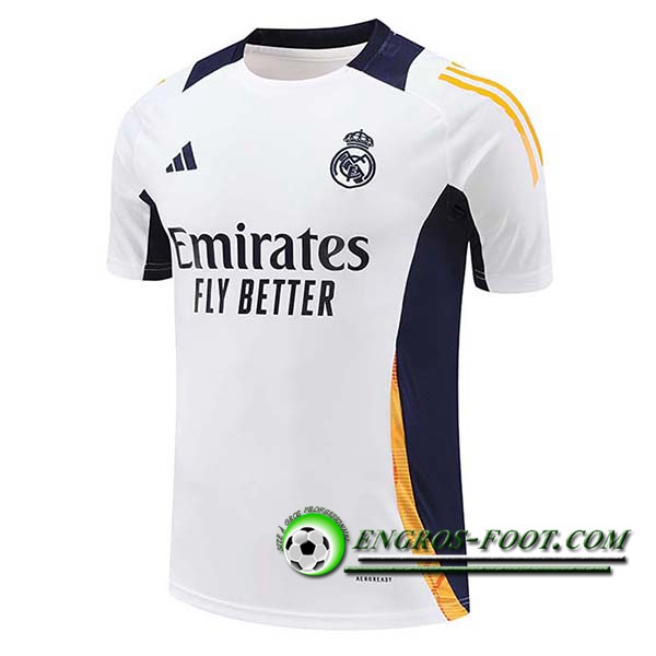 Training T-Shirts Real Madrid Blanc/Bleu/Orange 2024/2025