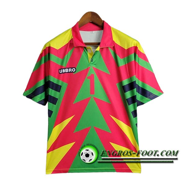 Maillot de Foot Mexique Retro Gardien De But Vert/Rouge 1998