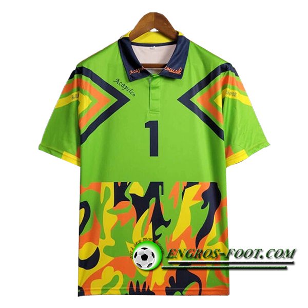 Maillot de Foot Mexique Retro Gardien De But Vert/Jaune