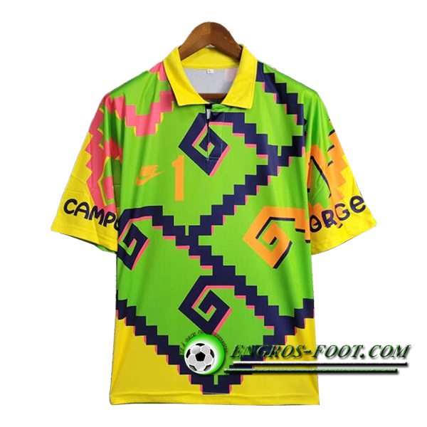 Maillot de Foot Mexique Retro Gardien De But Vert/Jaune