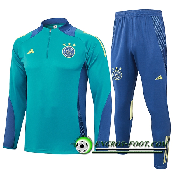 Ensemble Survetement de Foot Ajax Vert/Bleu 2024/2025