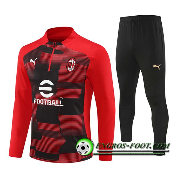 Ensemble Survetement de Foot Milan AC Rouge/Noir 2024/2025 -03