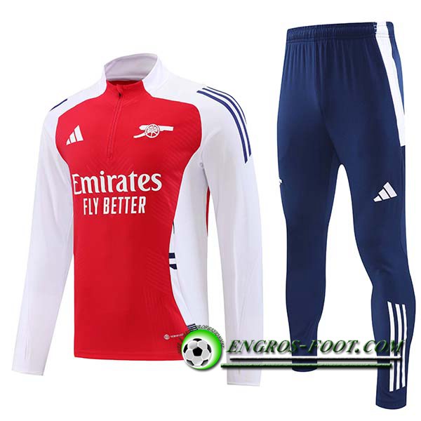 Ensemble Survetement de Foot Arsenal Rouge/Blanc 2024/2025