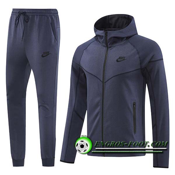 Ensemble Survetement Veste A Capuche Coupe-Vent Nike Bleu Royal 2024/2025