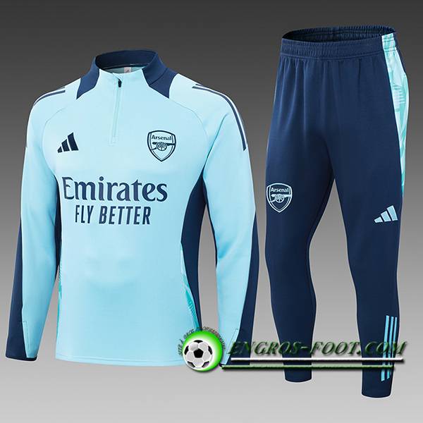 Ensemble Survetement de Foot Arsenal Enfant Bleu 2024/2025 -02