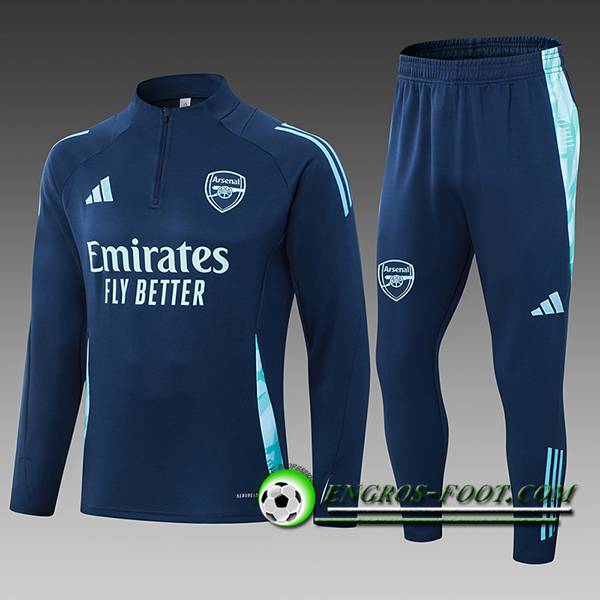 Ensemble Survetement de Foot Arsenal Enfant Bleu Royal 2024/2025 -02