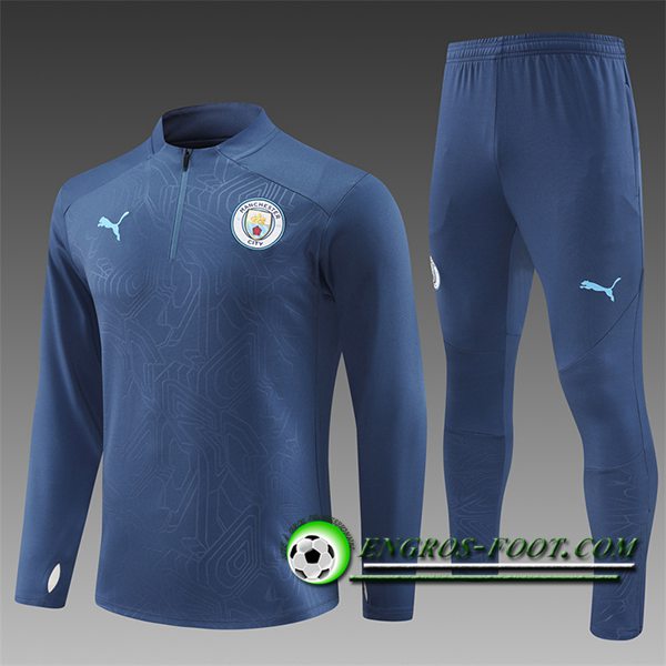 Ensemble Survetement de Foot Manchester City Enfant Bleu Royal 2024/2025