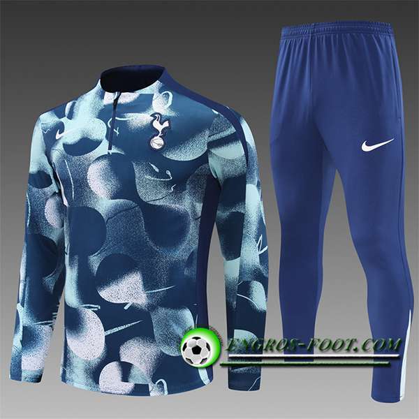 Ensemble Survetement de Foot Tottenham Hotspur Enfant Bleu Royal 2024/2025