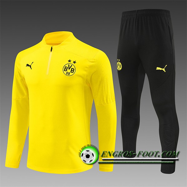 Ensemble Survetement de Foot Dortmund Enfant Jaune 2024/2025