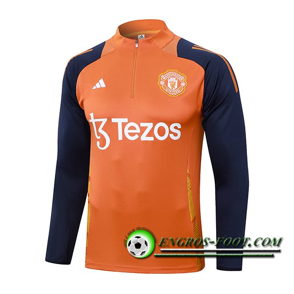 Sweatshirt Training Manchester United Orange/Bleu 2024/2025