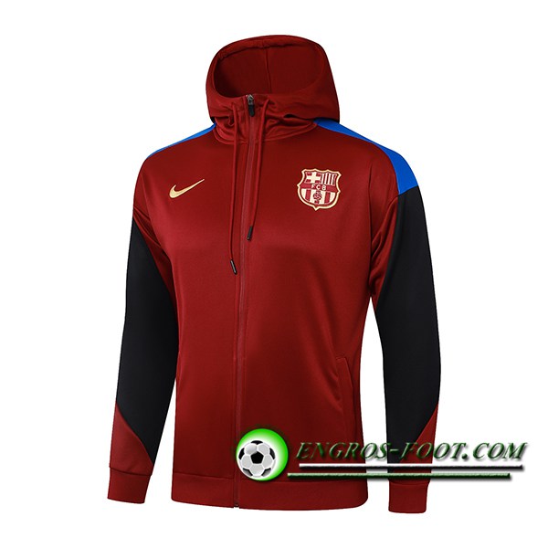 Veste A Capuche FC Barcelone Rouge/Noir 2024/2025