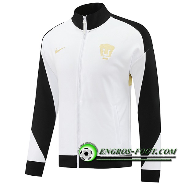 Veste Foot Pumas UNAM Blanc/Noir/Jaune 2024/2025