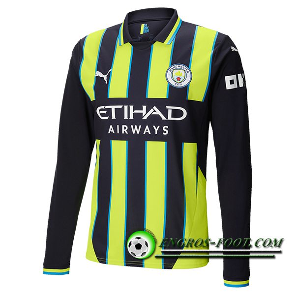 Nouveau Maillot de Foot Manchester City Manches Longues Exterieur 2024/2025