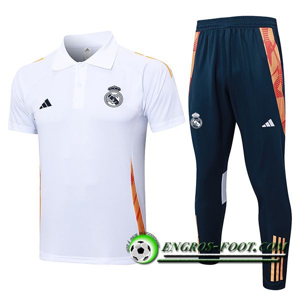 Ensemble Polo Foot Real Madrid Blanc/Orange 2024/2025