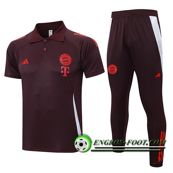 Ensemble Polo Foot Bayern Munich Brun/Rouge 2024/2025