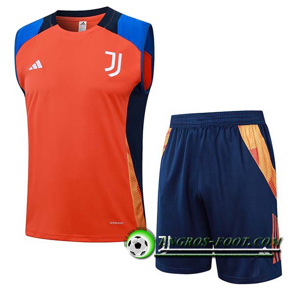 Ensemble Training Debardeur Juventus Orange/Bleu 2024/2025