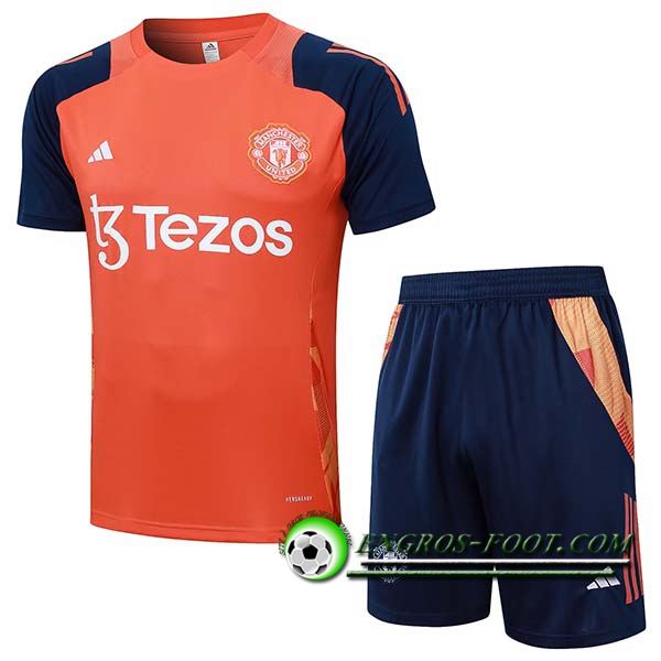 Ensemble Training T-Shirts Manchester United Orange/Bleu 2024/2025