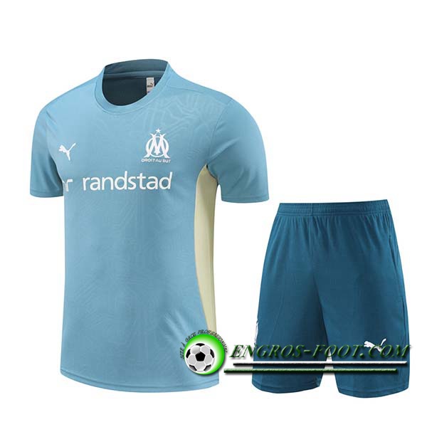 Ensemble Training T-Shirts Marseille Vert/Blanc 2024/2025