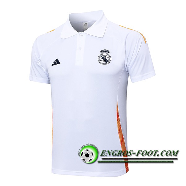 Polo Foot Real Madrid Blanc/Orange 2024/2025