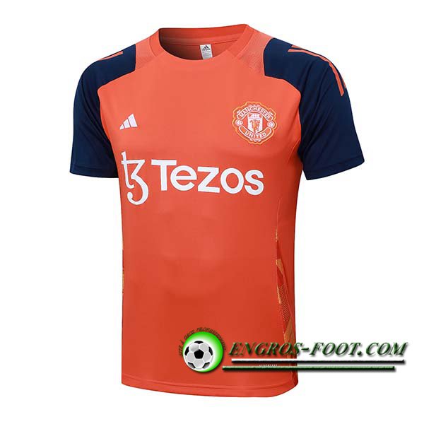 Training T-Shirts Manchester United Orange/Bleu 2024/2025