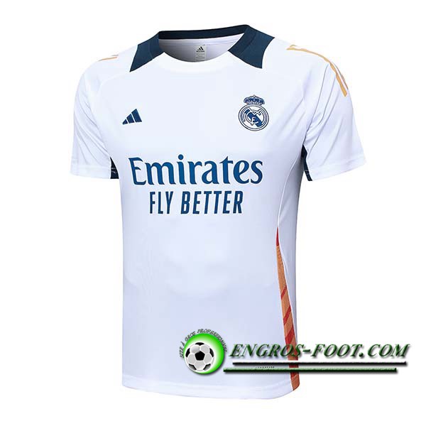 Training T-Shirts Real Madrid Blanc/Orange 2024/2025