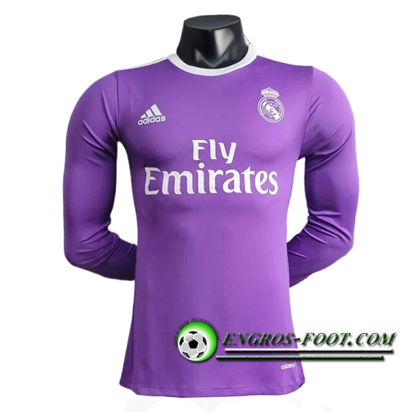 Maillot de Foot Real Madrid Retro Exterieur Manches Longues 2014/2015