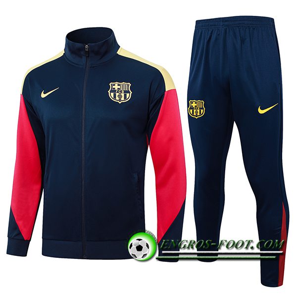 Ensemble Survetement de Foot Veste Foot FC Barcelone Bleu/Rouge/Jaune 2024/2025