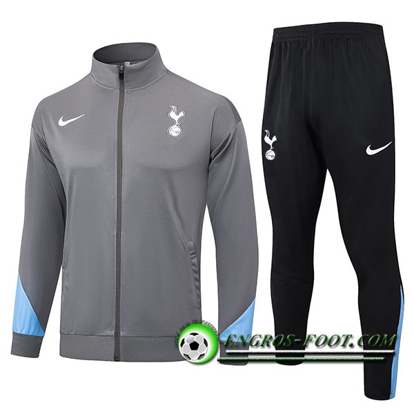 Ensemble Survetement de Foot Veste Foot Tottenham Hotspur Gris/Bleu 2024/2025