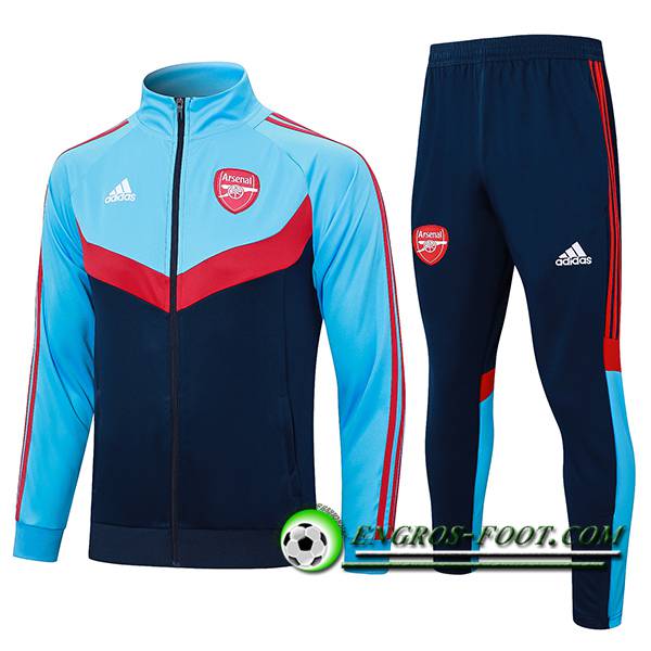 Ensemble Survetement de Foot Veste Foot Arsenal Bleu/Rouge 2024/2025