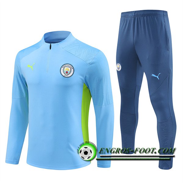 Ensemble Survetement de Foot Manchester City Bleu Clair 2024/2025