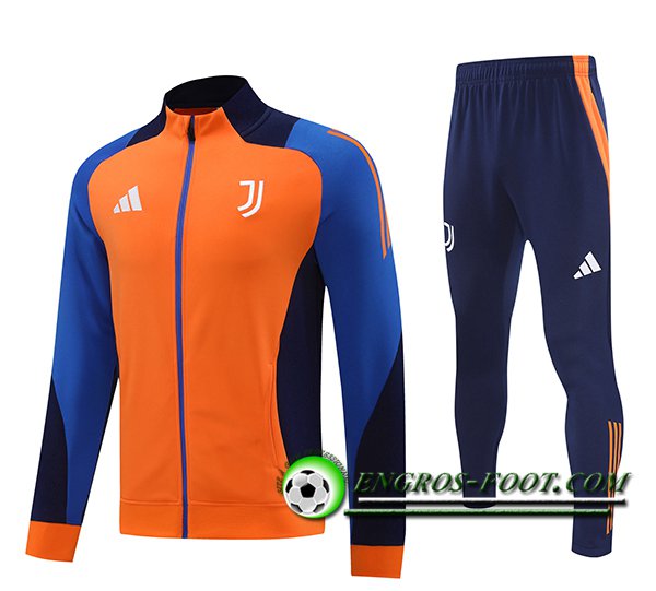 Ensemble Survetement de Foot Veste Foot Juventus Orange/Bleu 2024/2025