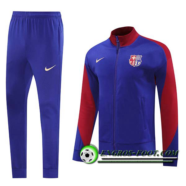 Ensemble Survetement de Foot Veste Foot FC Barcelone Pourpre/Rouge 2024/2025