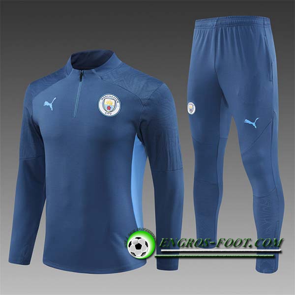 Ensemble Survetement de Foot Manchester City Enfant Bleu Royal 2024/2025