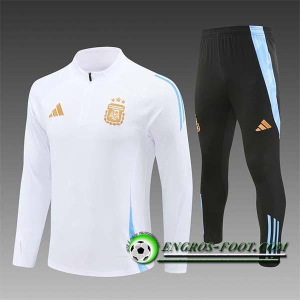 Ensemble Survetement de Foot Argentine Enfant Blanc/Bleu 2024/2025