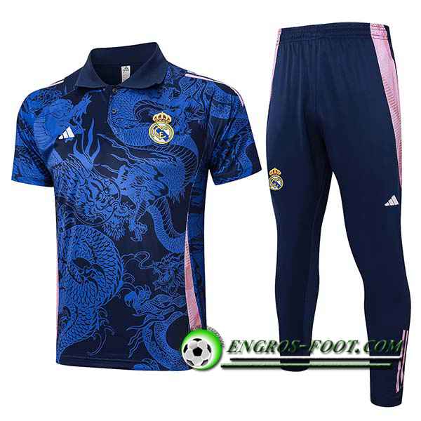 Kit Maglia Polo Real Madrid Blu/Rosa 2024/2025