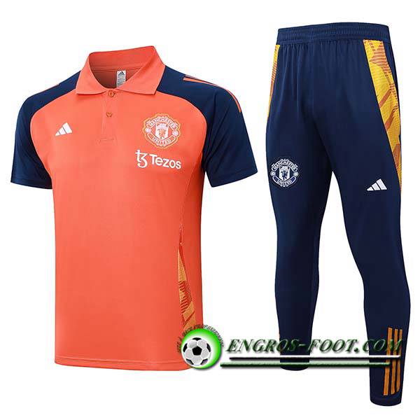 Kit Maglia Polo Manchester United Arancia/Blu 2024/2025