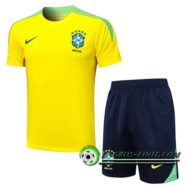 Kit Maglia Allenamento Brasile Giallo/Verde 2024/2025