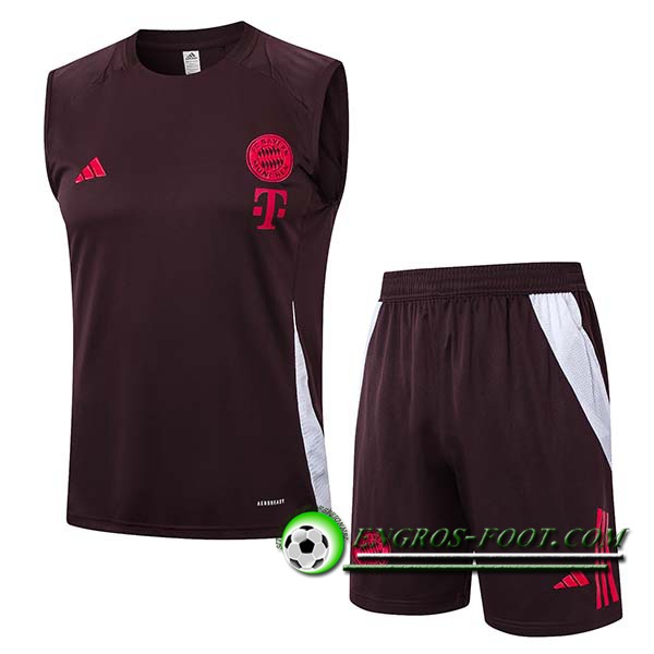 Kit Canotta Allenamento Bayern Monaco Marrone/Rosso 2024/2025