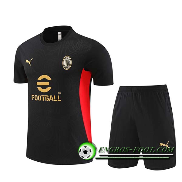 Kit Maglia Allenamento AC Milan Nero/Rosso 2024/2025