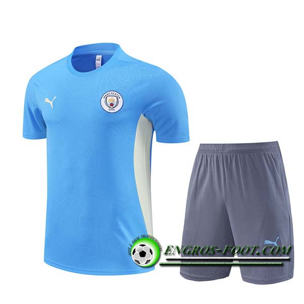 Kit Maglia Allenamento Manchester City Blu/Bianco 2024/2025