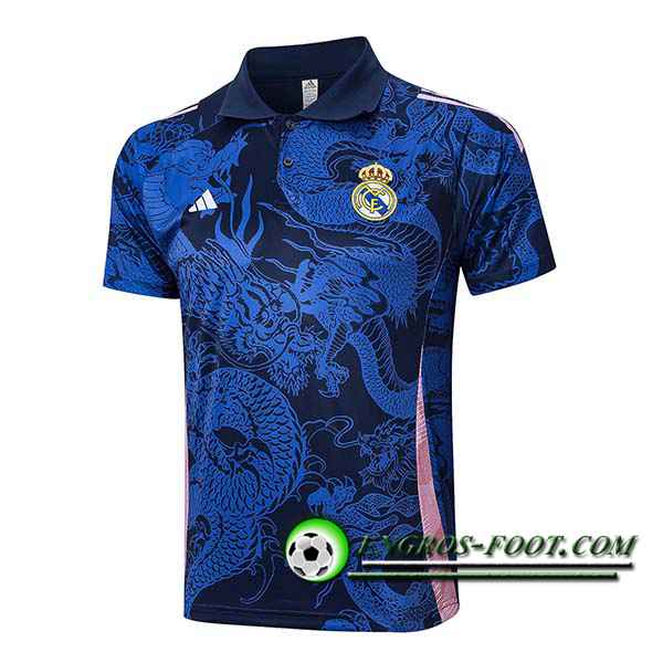 Maglia Polo Real Madrid Blu/Rosa 2024/2025