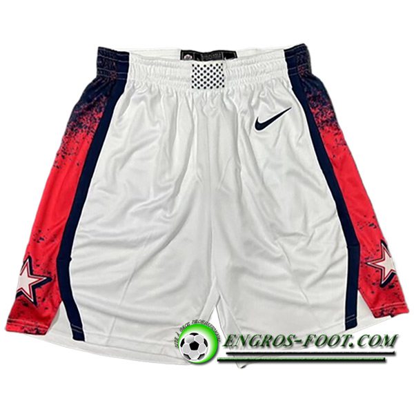 Pantaloncini NBA USA 2024/25 Bianco/Rosso/Nero