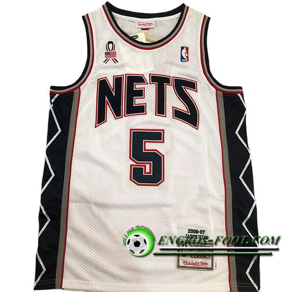 Maglia Brooklyn Nets (KIDD #5) 2024/25 Bianco/Nero/Rosso