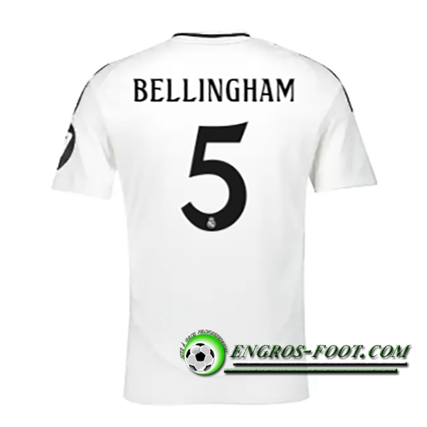 Maglie Calcio Real Madrid (BELLINGHAM #5) 2024/2025 Prima