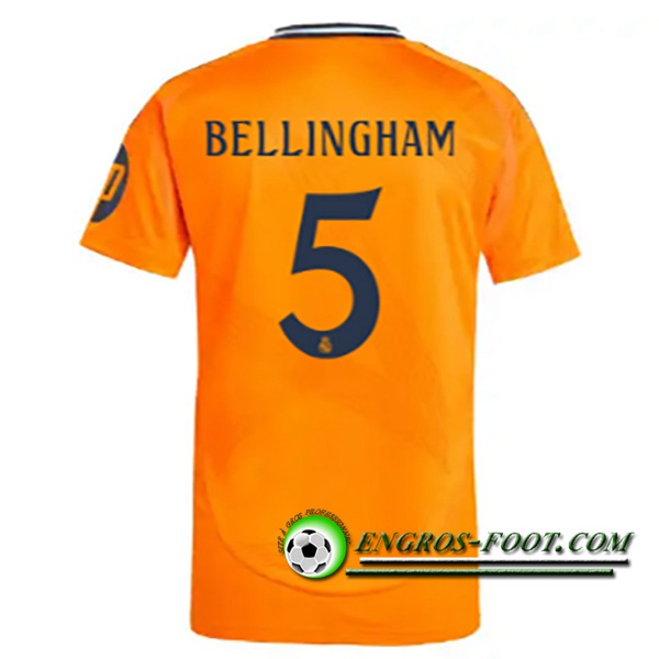 Maglie Calcio Real Madrid (BELLINGHAM #5) 2024/2025 Seconda