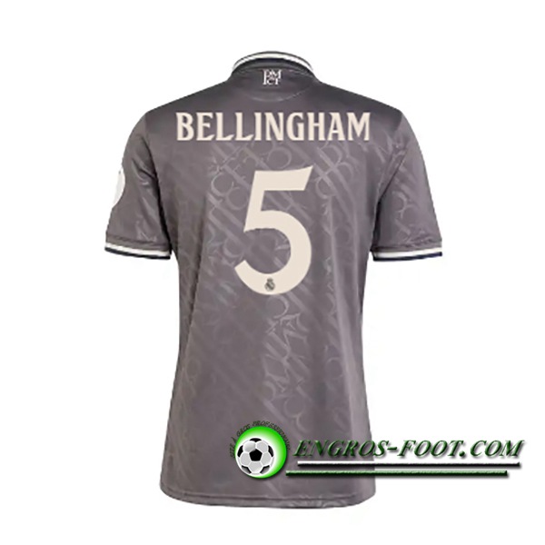 Maglie Calcio Real Madrid (BELLINGHAM #5) 2024/2025 Terza