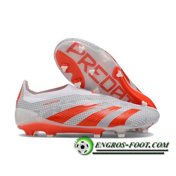 Adidas Scarpe Da Calcio PREDATOR ELITE LACELESS BOOTS FG Grigio/Bianco/Arancia