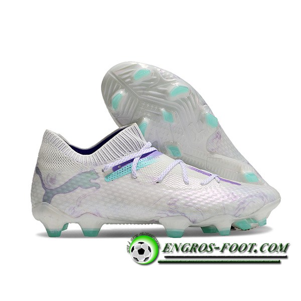 PUMA Scarpe Da Calcio FUTURE 7 ULTIMATE FG/AG Bianco/Verde/viola