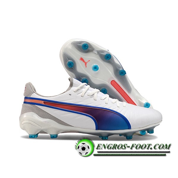 PUMA Scarpe Da Calcio KING FG/AG Bianco/Grigio/Arancia/Blu