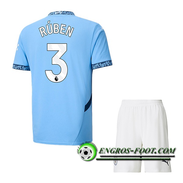 Maglie Calcio Manchester City (RÚBEN #3) Bambino 2024/2025 Prima